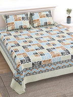 100% Cotton Traditional Floral Printed Bedsheet Multicolor ( Size 100 X 108 )