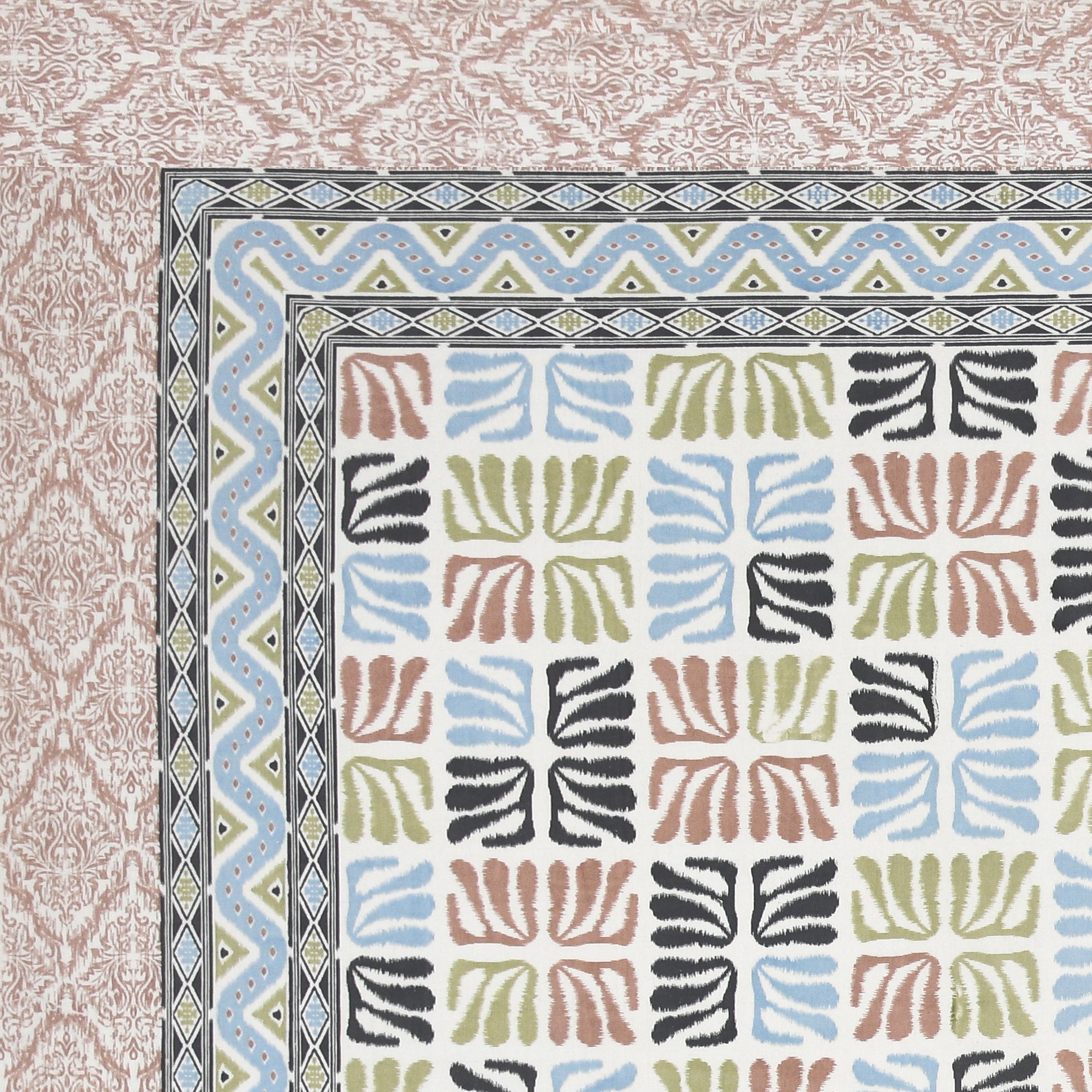 100% Cotton Traditional Floral Printed Bedsheet Multicolor ( Size 100 X 108 )