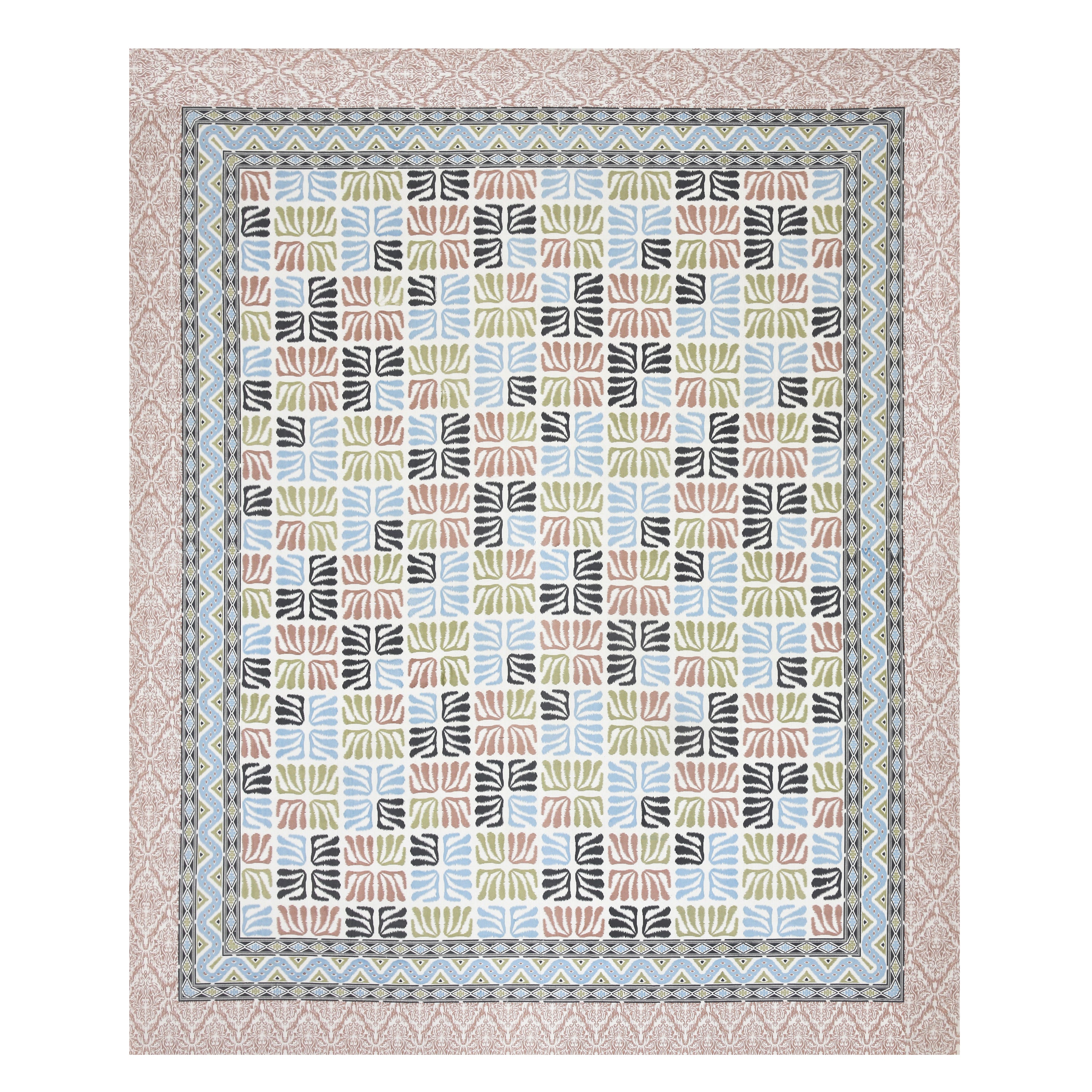 100% Cotton Traditional Floral Printed Bedsheet Multicolor ( Size 100 X 108 )