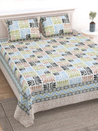 100% Cotton Traditional Floral Printed Bedsheet Multicolor ( Size 100 X 108 )