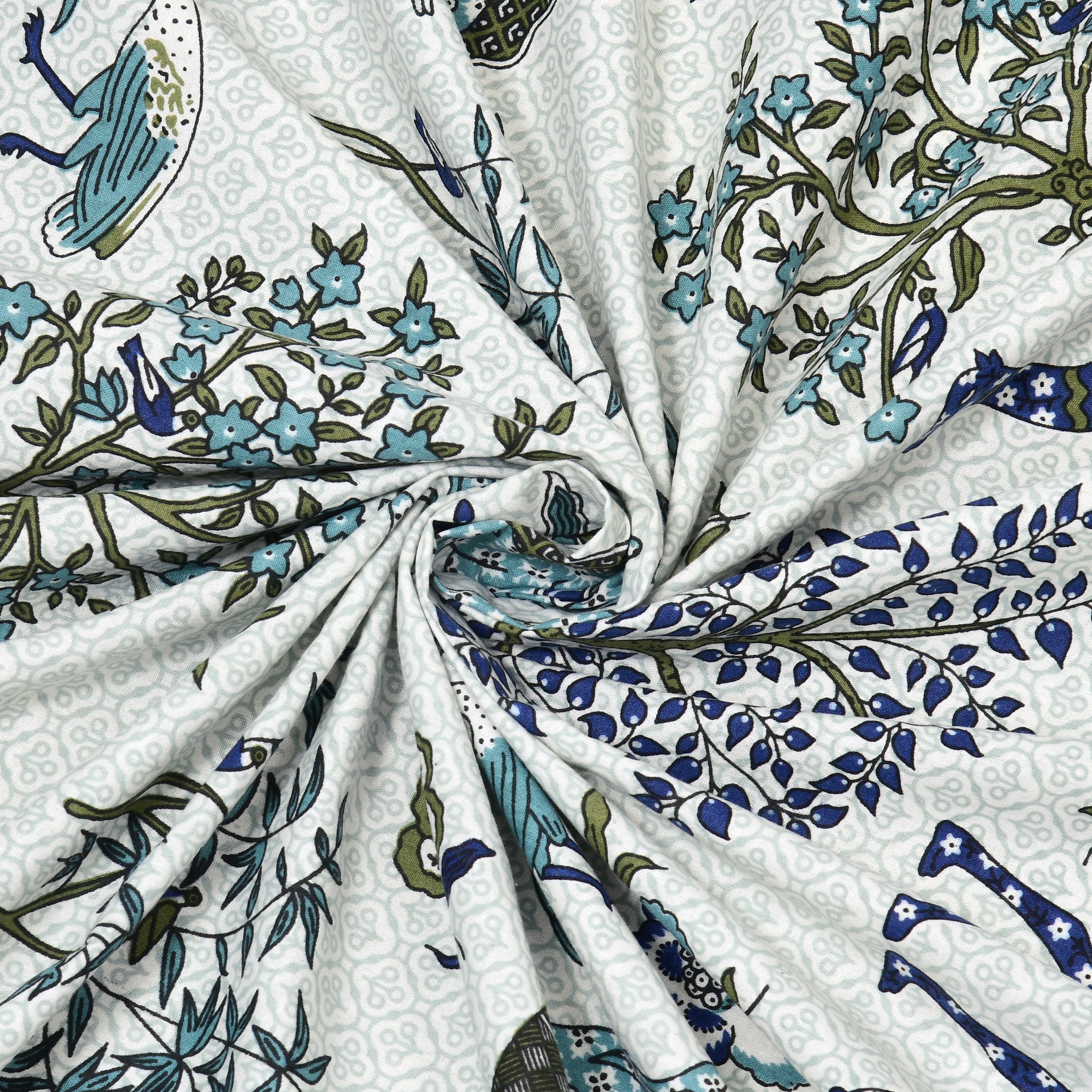 100% Cotton Traditional Floral Printed Bedsheet Multicolor ( Size 100 X 108 )