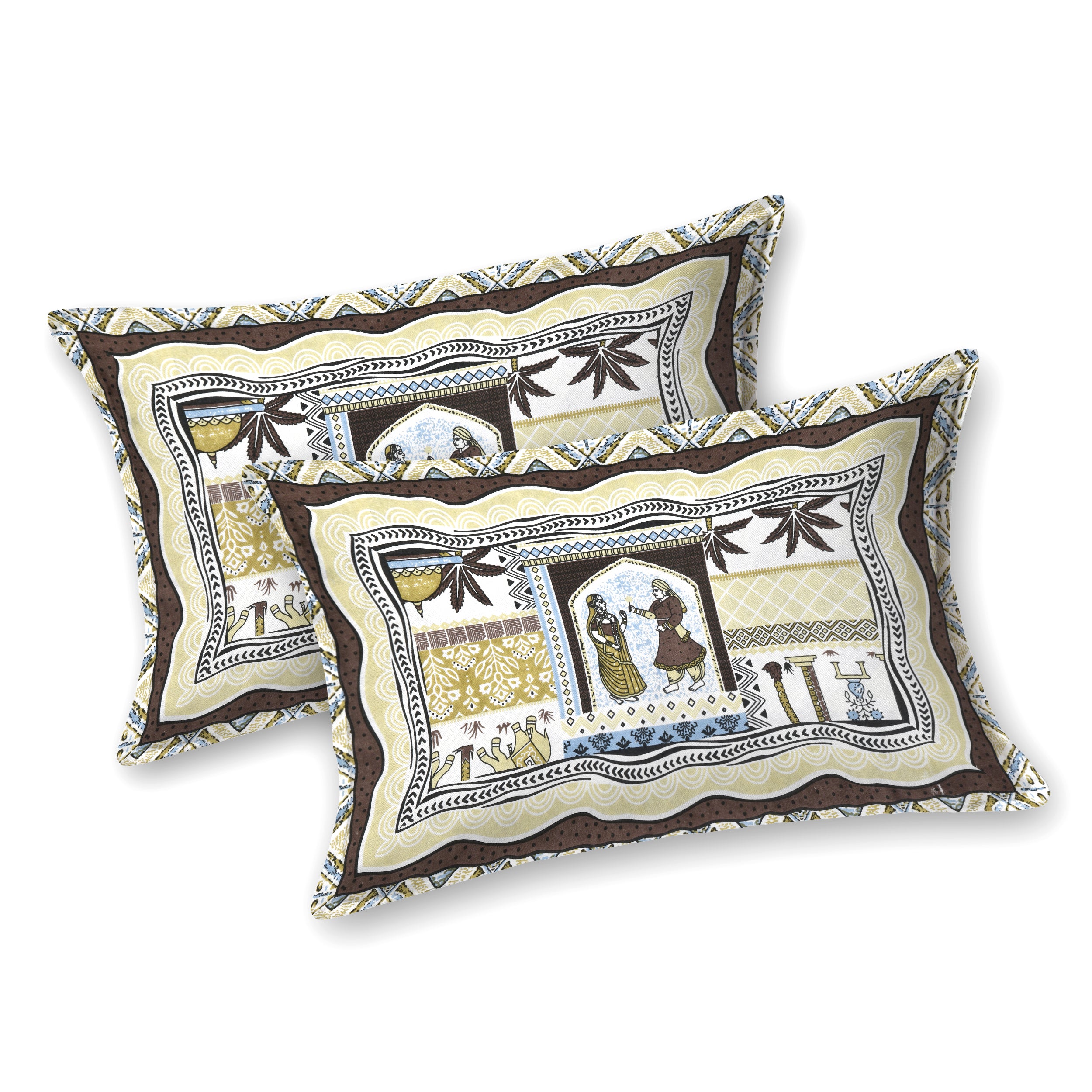 100% Cotton Traditional Floral Printed Bedsheet Multicolor ( Size 100 X 108 )