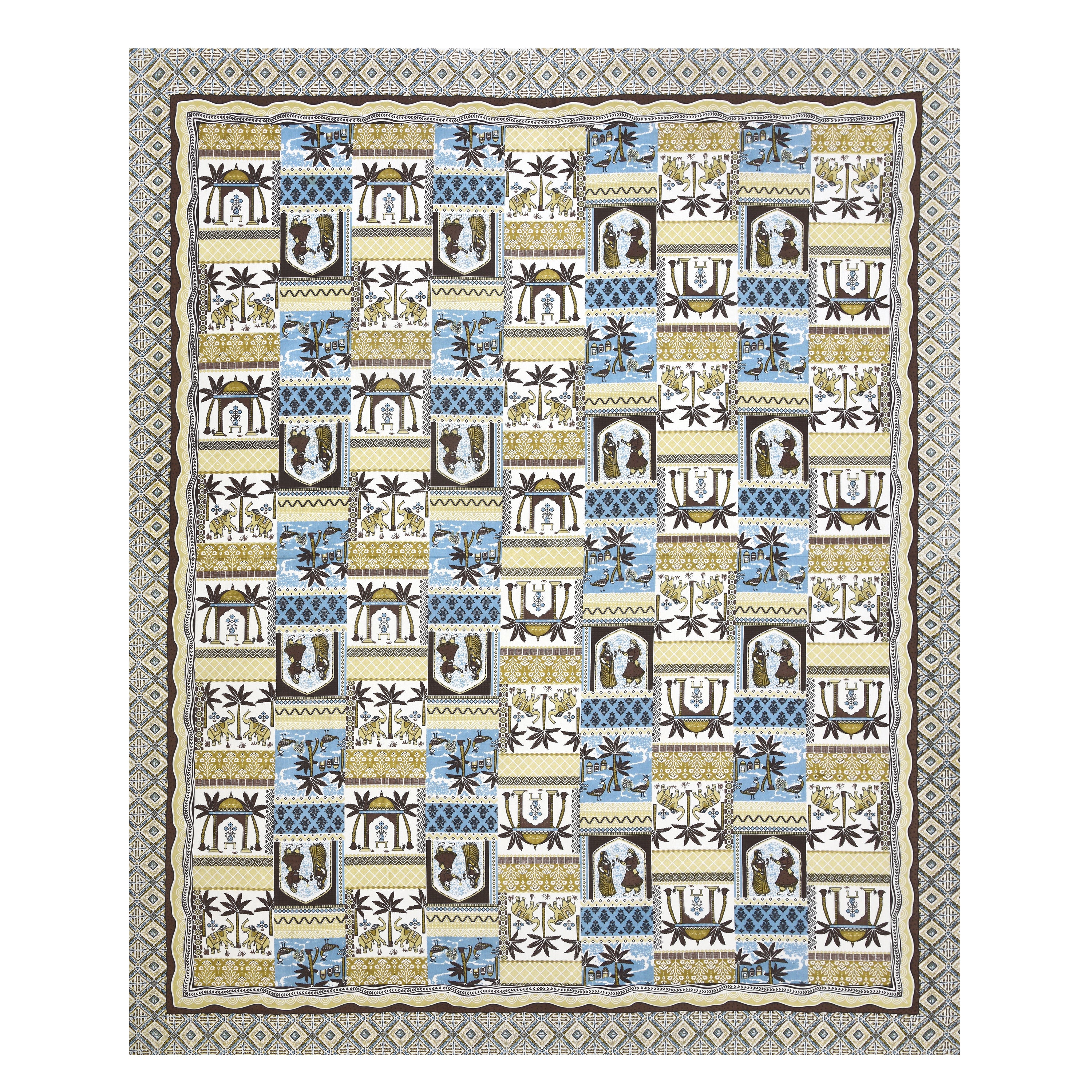 100% Cotton Traditional Floral Printed Bedsheet Multicolor ( Size 100 X 108 )