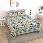 100% Cotton Traditional Floral Printed Bedsheet Multicolor ( Size 100 X 108 )