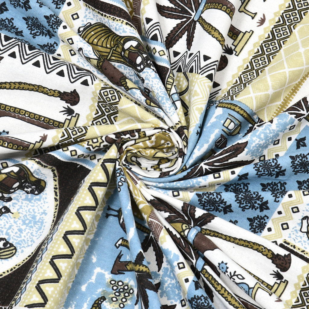 100% Cotton Traditional Floral Printed Bedsheet Multicolor ( Size 100 X 108 )