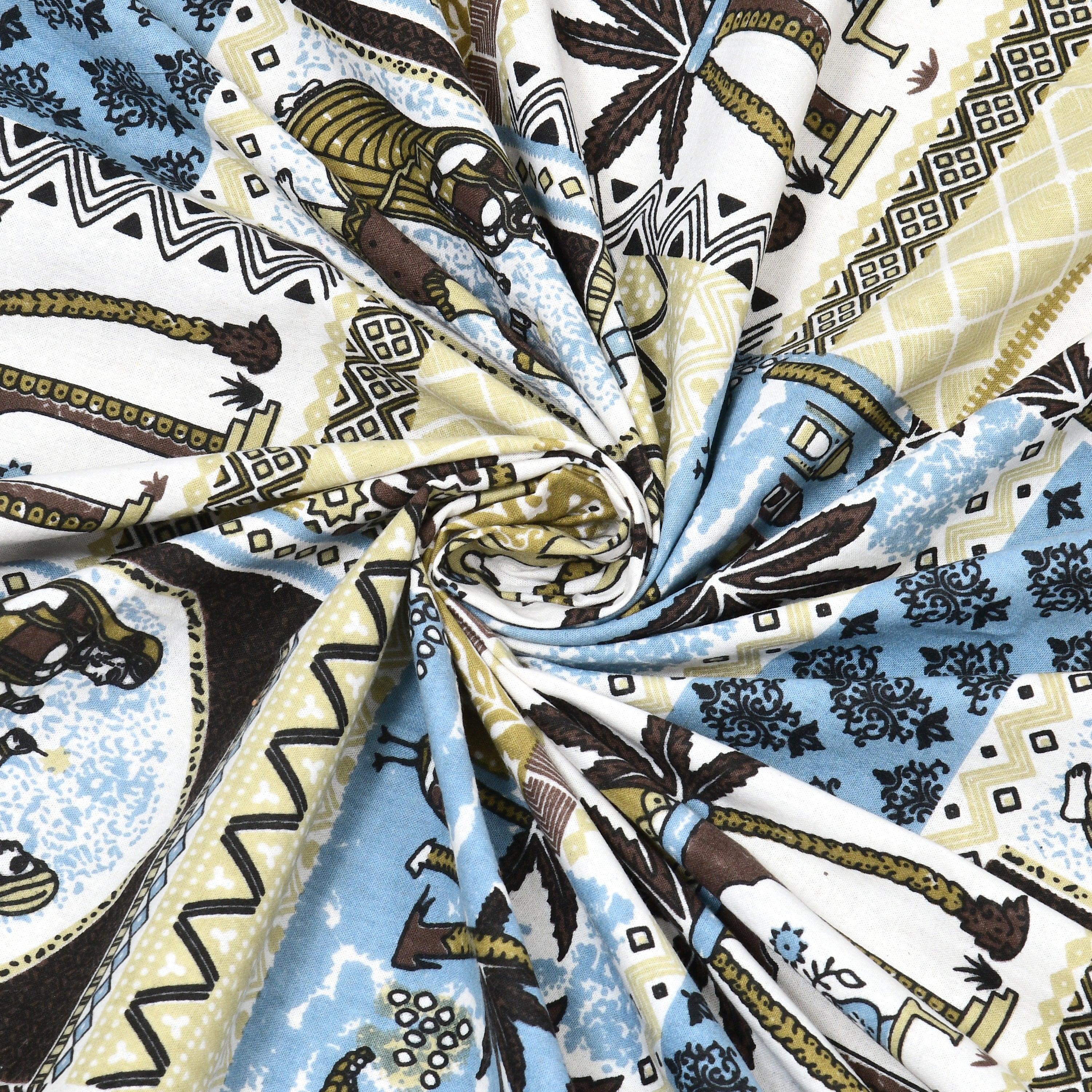 100% Cotton Traditional Floral Printed Bedsheet Multicolor ( Size 100 X 108 )