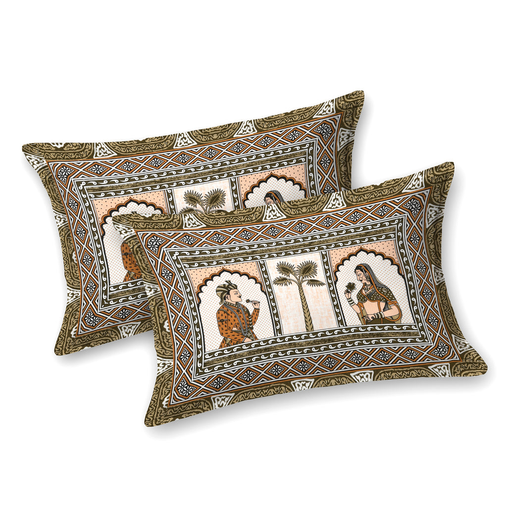 100% Cotton Traditional Floral Printed Bedsheet Multicolor ( Size 100 X 108 )