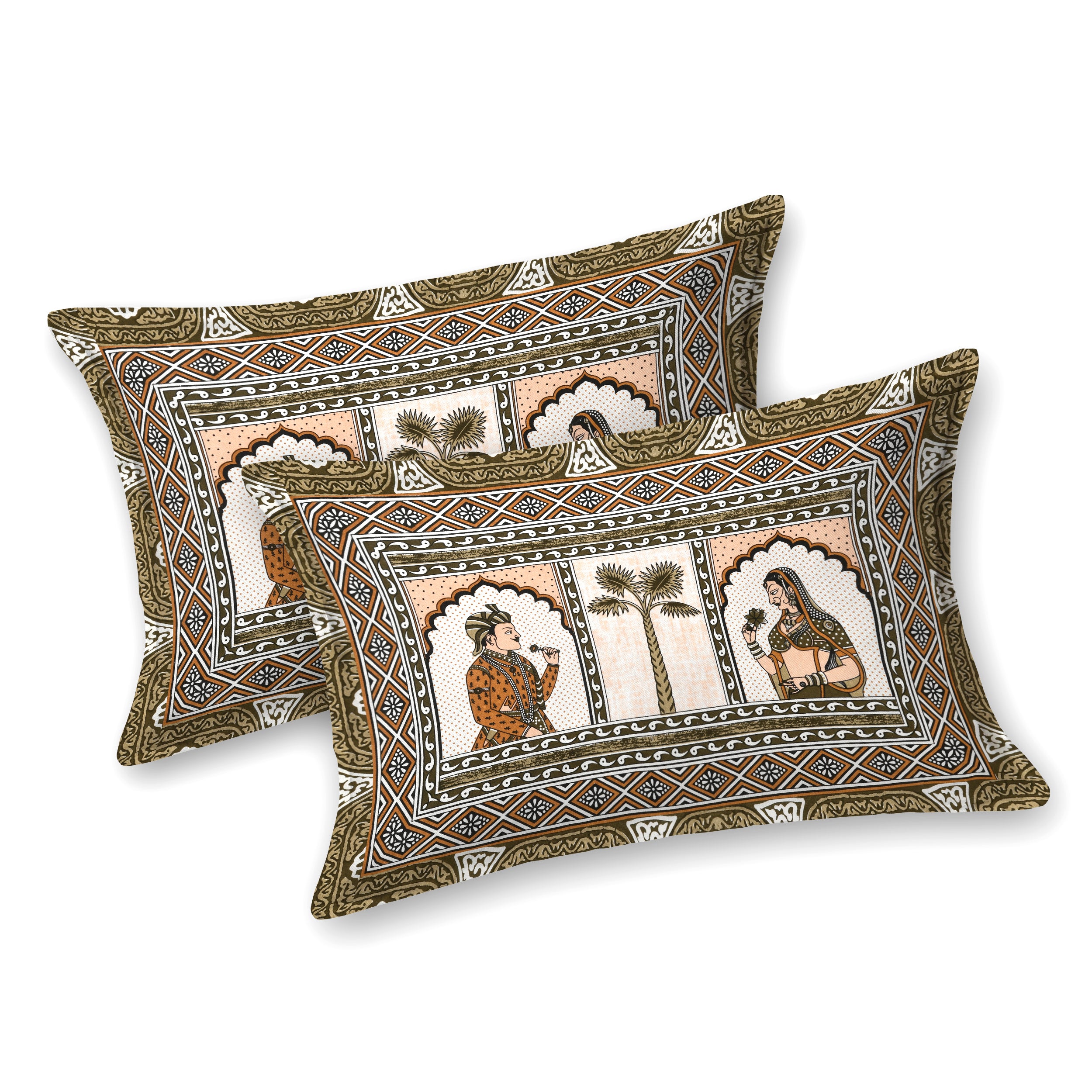 100% Cotton Traditional Floral Printed Bedsheet Multicolor ( Size 100 X 108 )