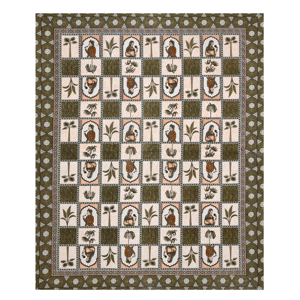 100% Cotton Traditional Floral Printed Bedsheet Multicolor ( Size 100 X 108 )