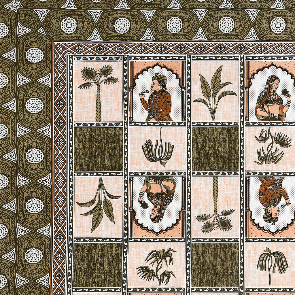 100% Cotton Traditional Floral Printed Bedsheet Multicolor ( Size 100 X 108 )