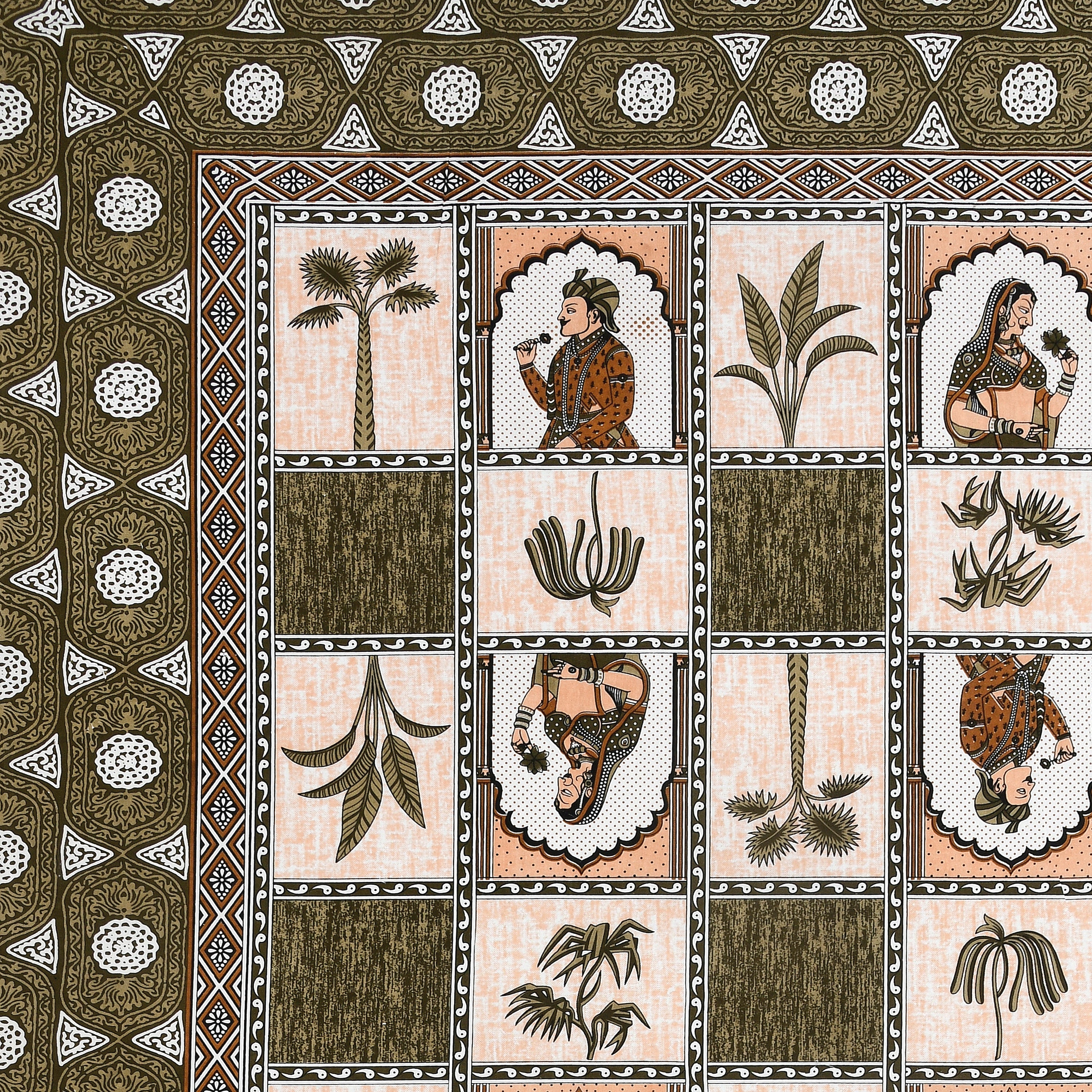 100% Cotton Traditional Floral Printed Bedsheet Multicolor ( Size 100 X 108 )