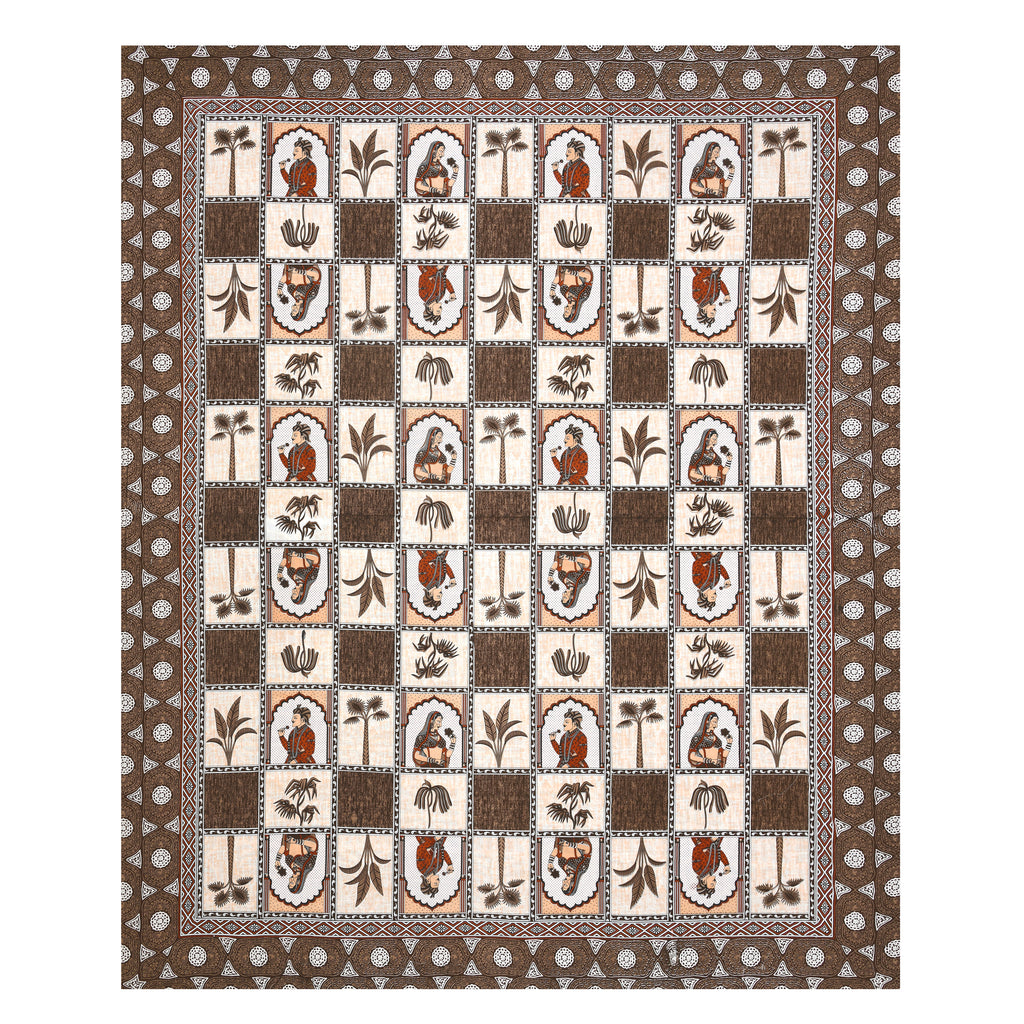 100% Cotton Traditional Floral Printed Bedsheet Multicolor ( Size 100 X 108 )