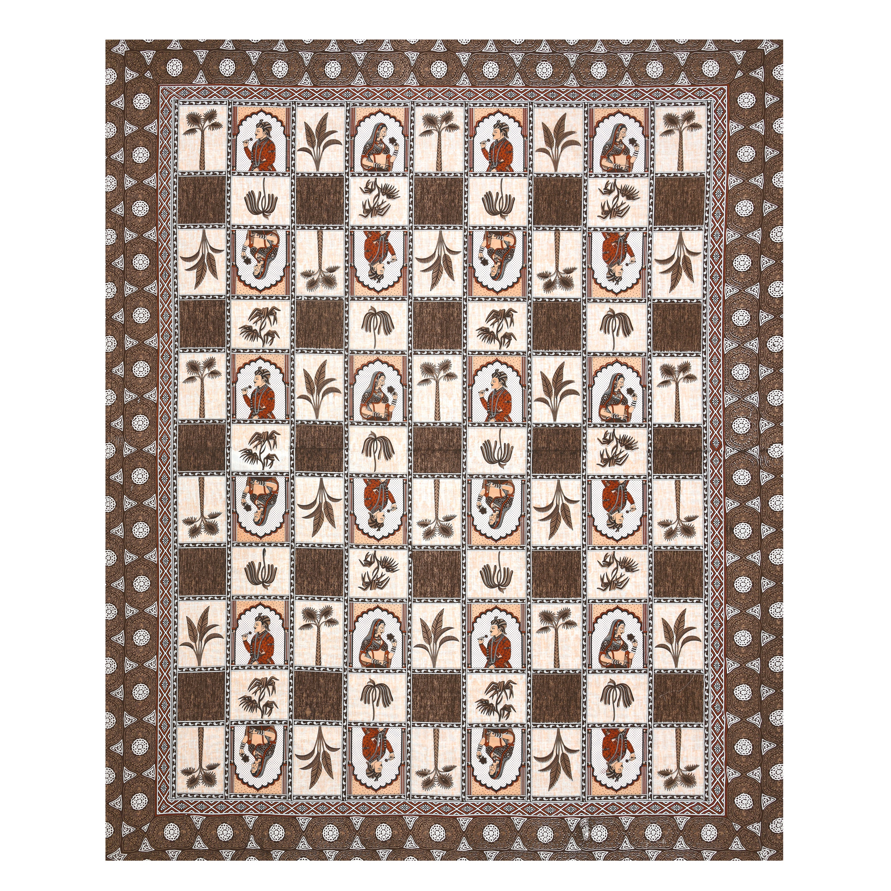 100% Cotton Traditional Floral Printed Bedsheet Multicolor ( Size 100 X 108 )