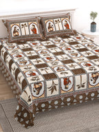 100% Cotton Traditional Floral Printed Bedsheet Multicolor ( Size 100 X 108 )