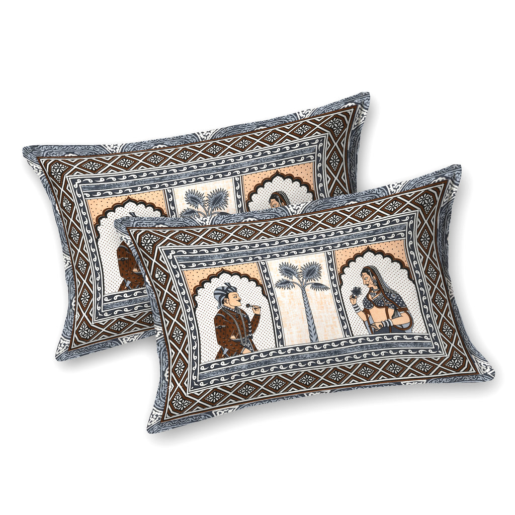 100% Cotton Traditional Floral Printed Bedsheet Multicolor ( Size 100 X 108 )