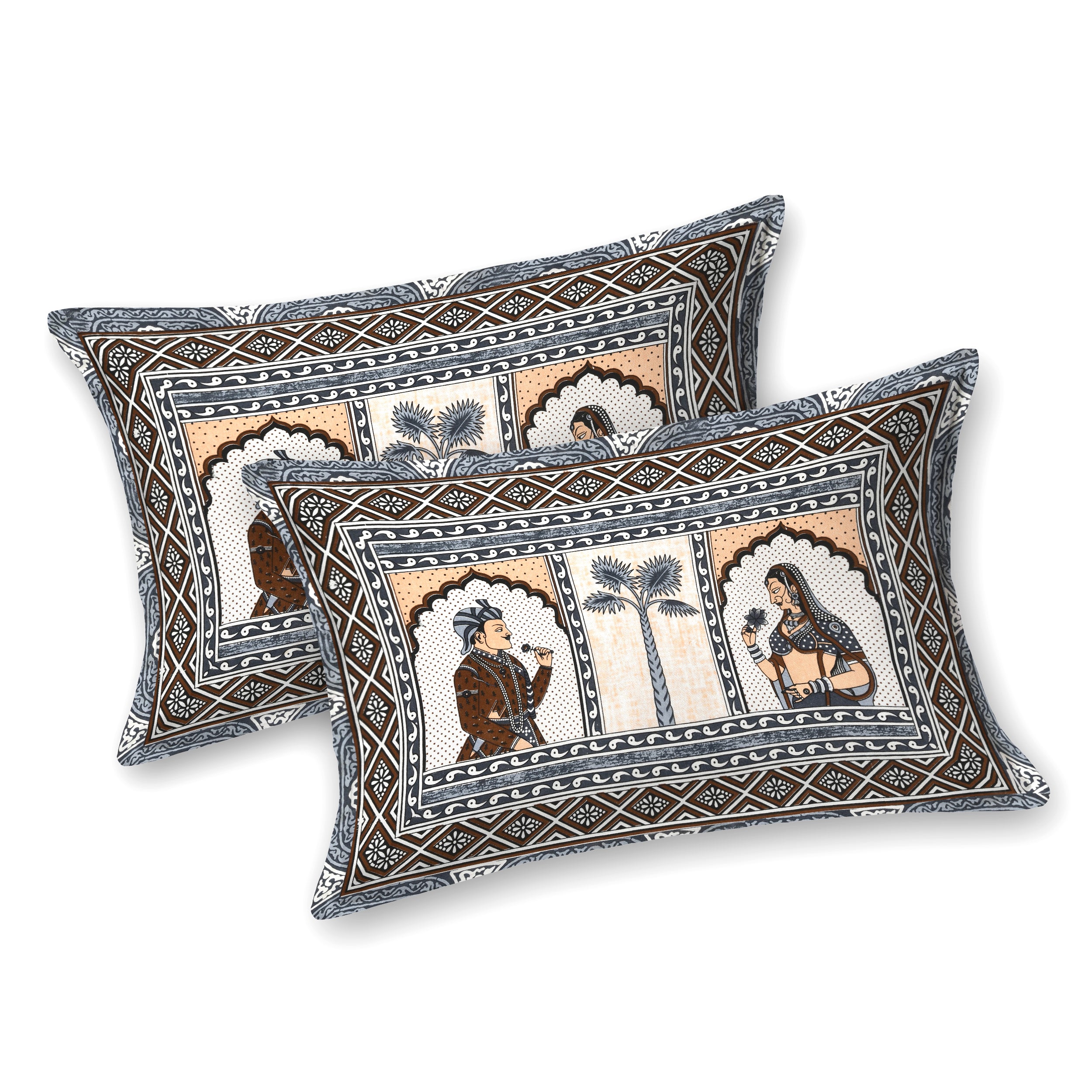 100% Cotton Traditional Floral Printed Bedsheet Multicolor ( Size 100 X 108 )