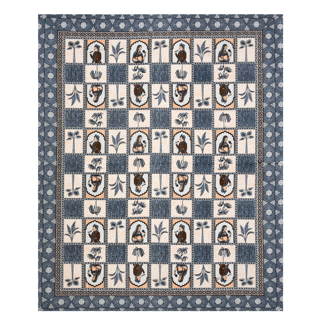 100% Cotton Traditional Floral Printed Bedsheet Multicolor ( Size 100 X 108 )