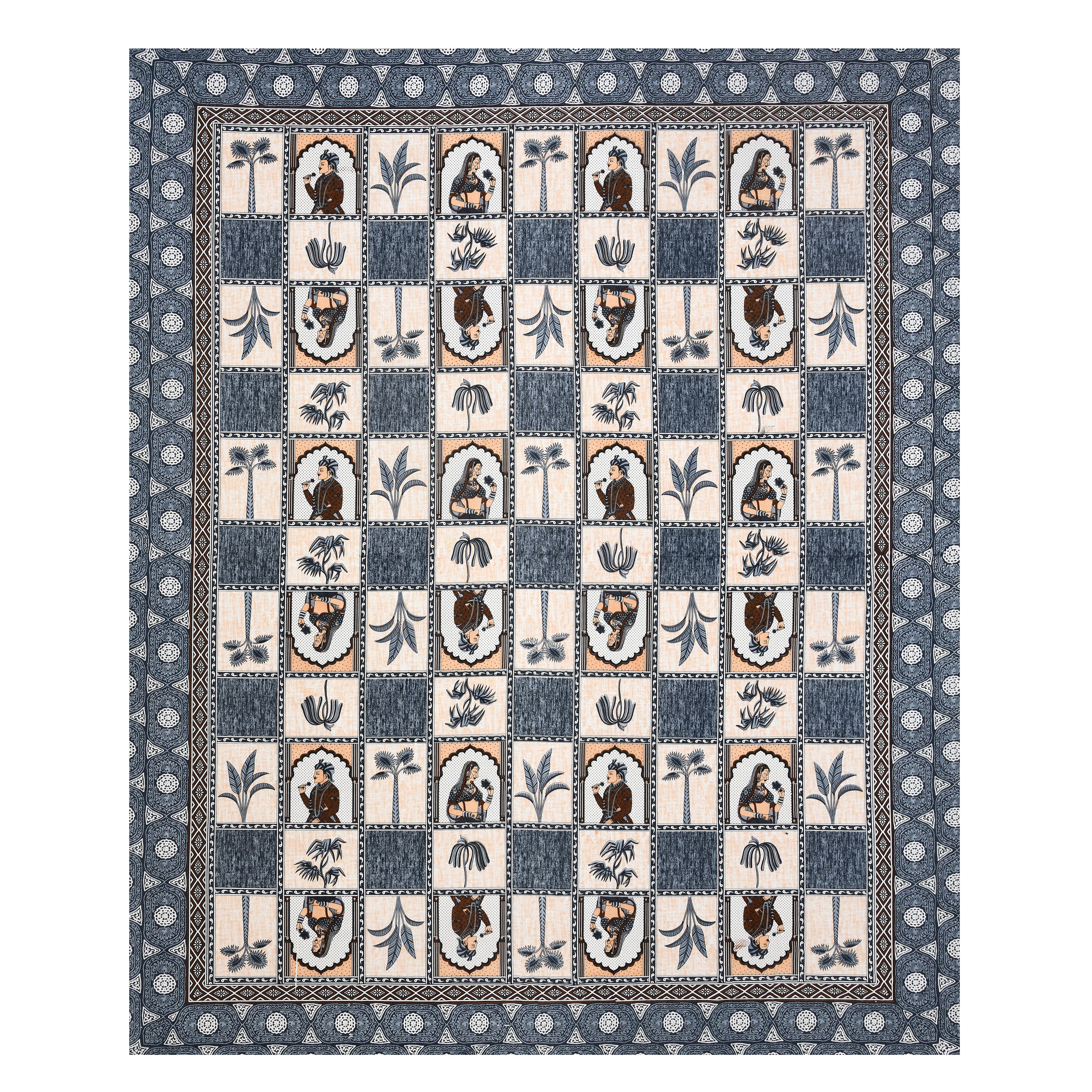 100% Cotton Traditional Floral Printed Bedsheet Multicolor ( Size 100 X 108 )