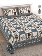 100% Cotton Traditional Floral Printed Bedsheet Multicolor ( Size 100 X 108 )