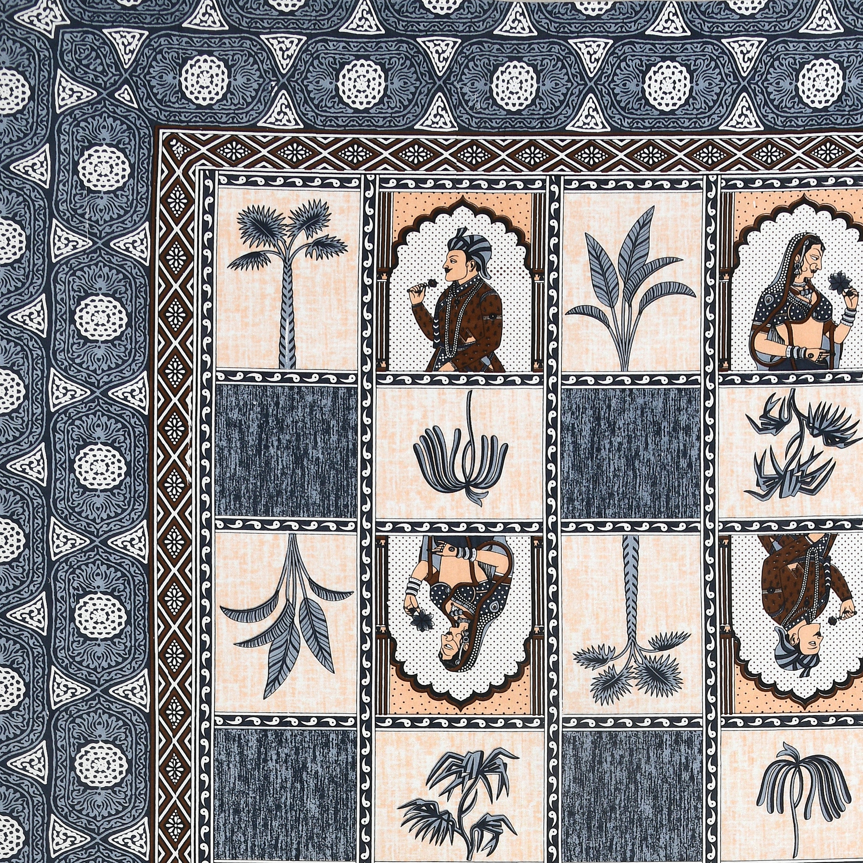 100% Cotton Traditional Floral Printed Bedsheet Multicolor ( Size 100 X 108 )