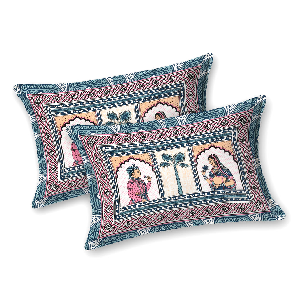 100% Cotton Traditional Floral Printed Bedsheet Multicolor ( Size 100 X 108 )