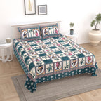 100% Cotton Traditional Floral Printed Bedsheet Multicolor ( Size 100 X 108 )