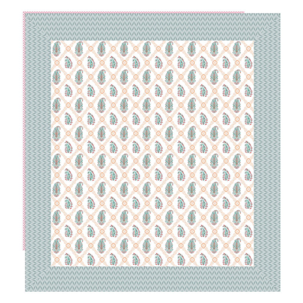 100% PREMIUM COTTON TRADITIONAL HAND MADE BEDSHEET MULTICOLOR ( SIZE 108 X 108 )