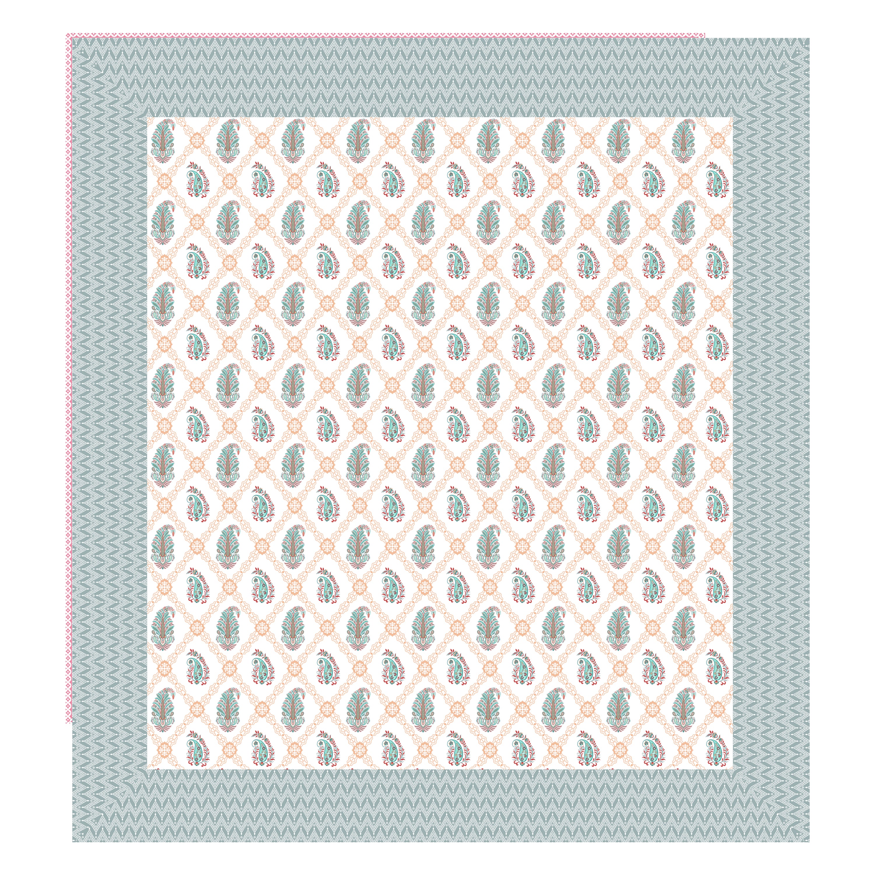 100% PREMIUM COTTON TRADITIONAL HAND MADE BEDSHEET MULTICOLOR ( SIZE 108 X 108 )