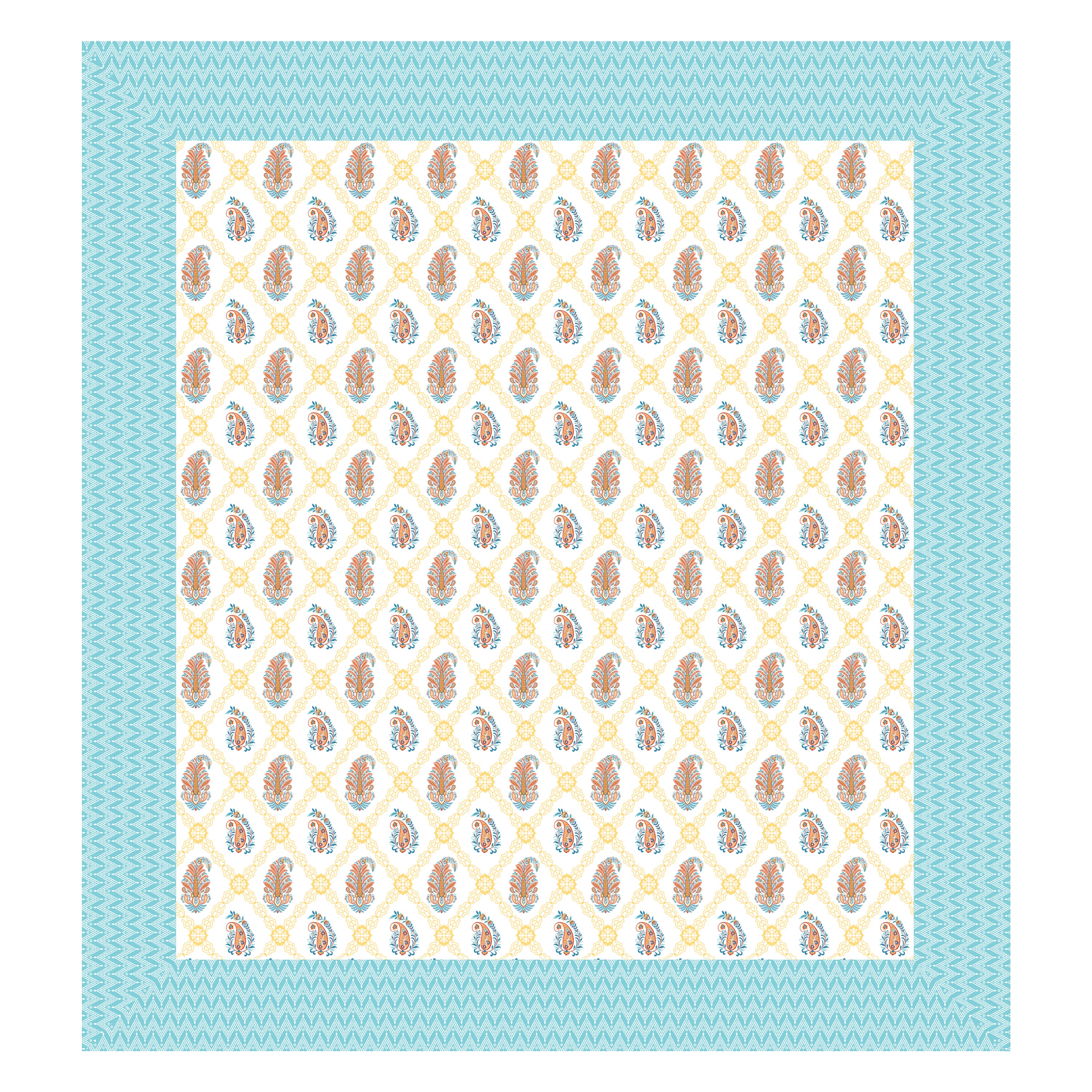 100% PREMIUM COTTON TRADITIONAL HAND MADE BEDSHEET MULTICOLOR ( SIZE 108 X 108 )