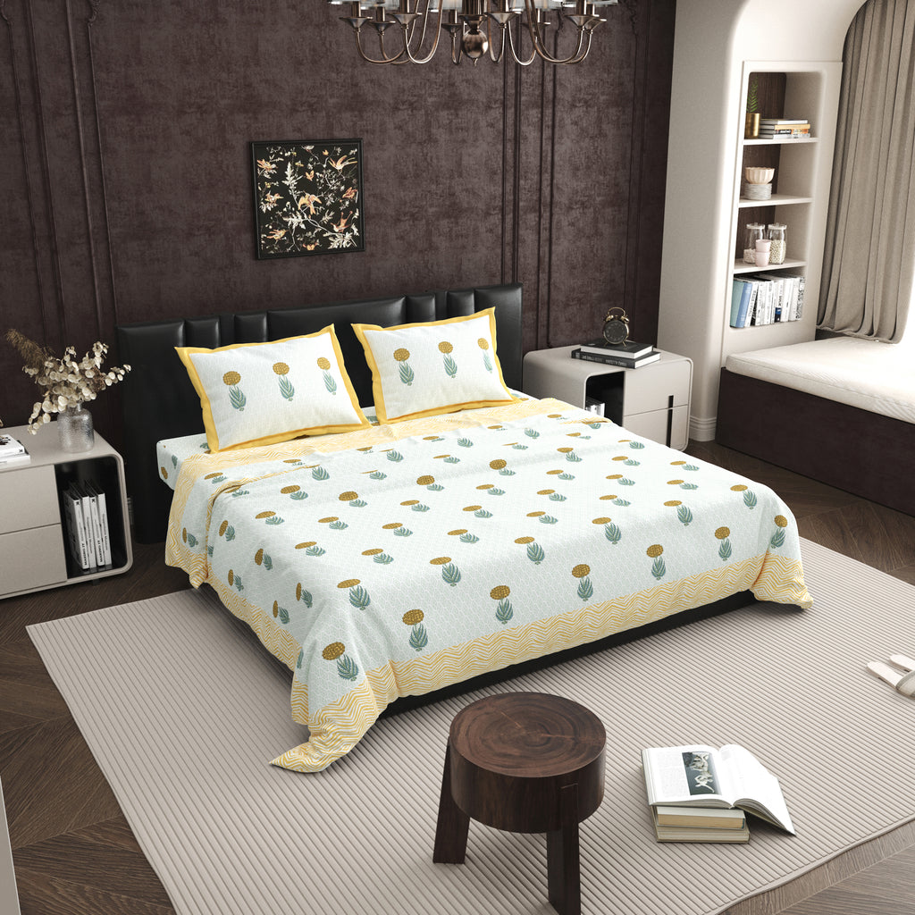 100% PREMIUM COTTON TRADITIONAL HAND MADE BEDSHEET MULTICOLOR ( SIZE 108 X 108 )