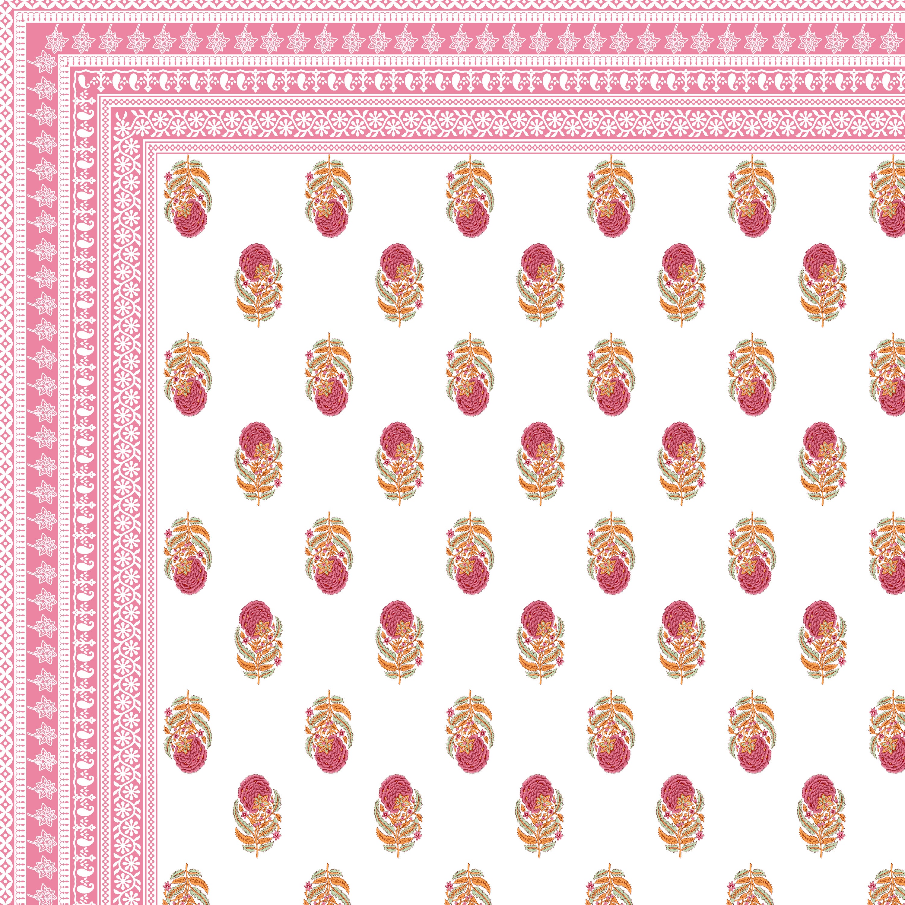 100% PREMIUM COTTON TRADITIONAL HAND MADE BEDSHEET MULTICOLOR ( SIZE 108 X 108 )