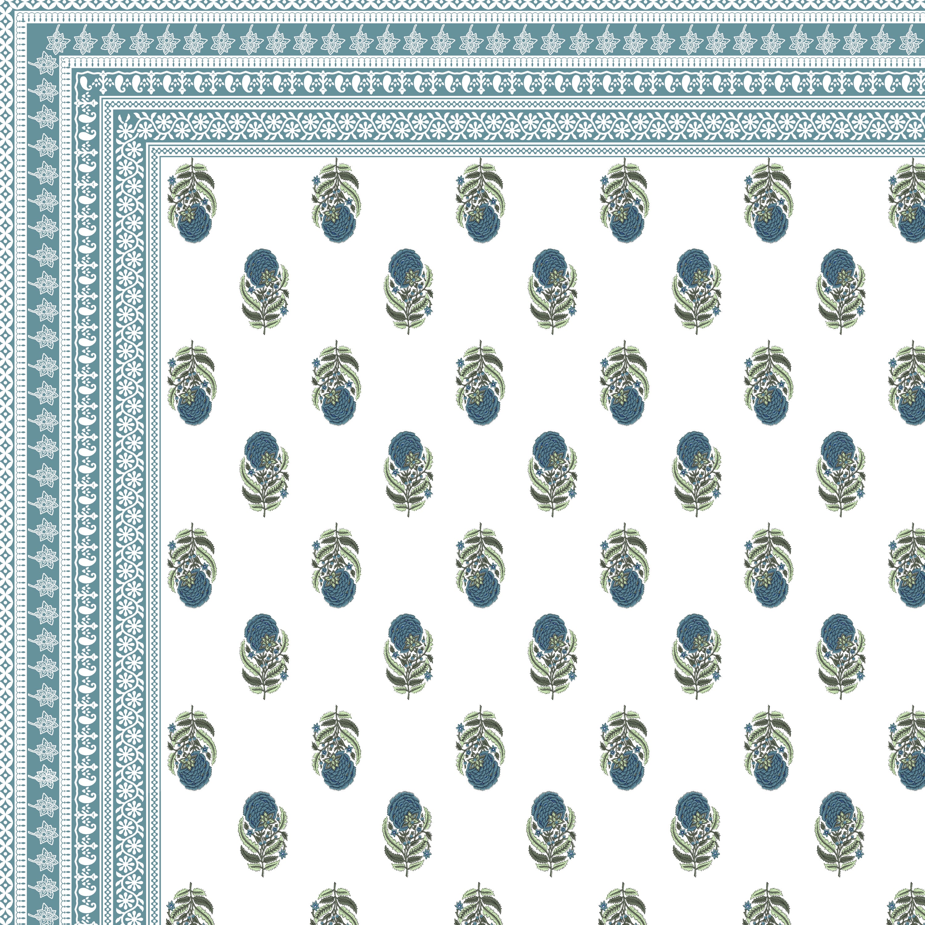 100% PREMIUM COTTON TRADITIONAL HAND MADE BEDSHEET MULTICOLOR ( SIZE 108 X 108 )