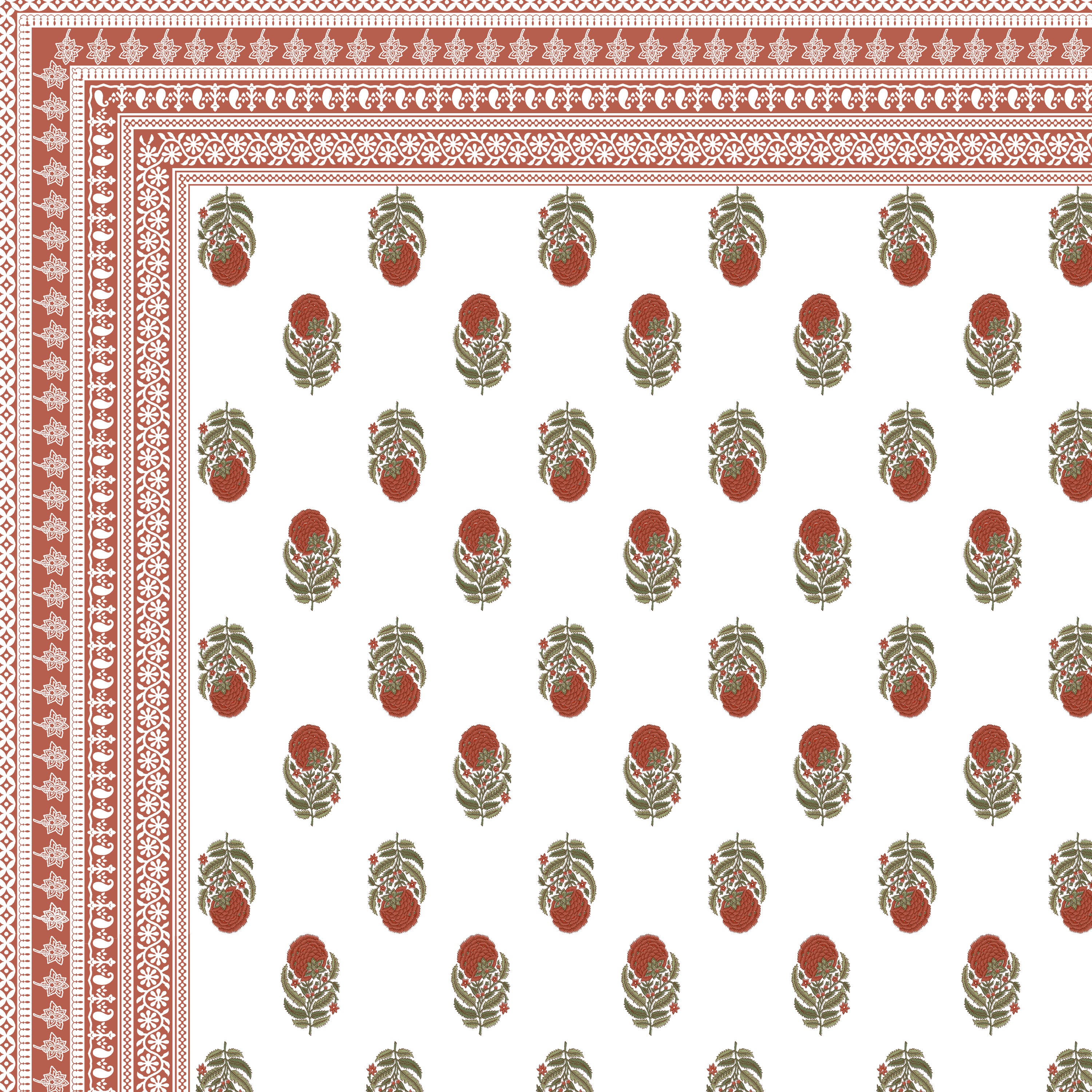 100% PREMIUM COTTON TRADITIONAL HAND MADE BEDSHEET MULTICOLOR ( SIZE 108 X 108 )