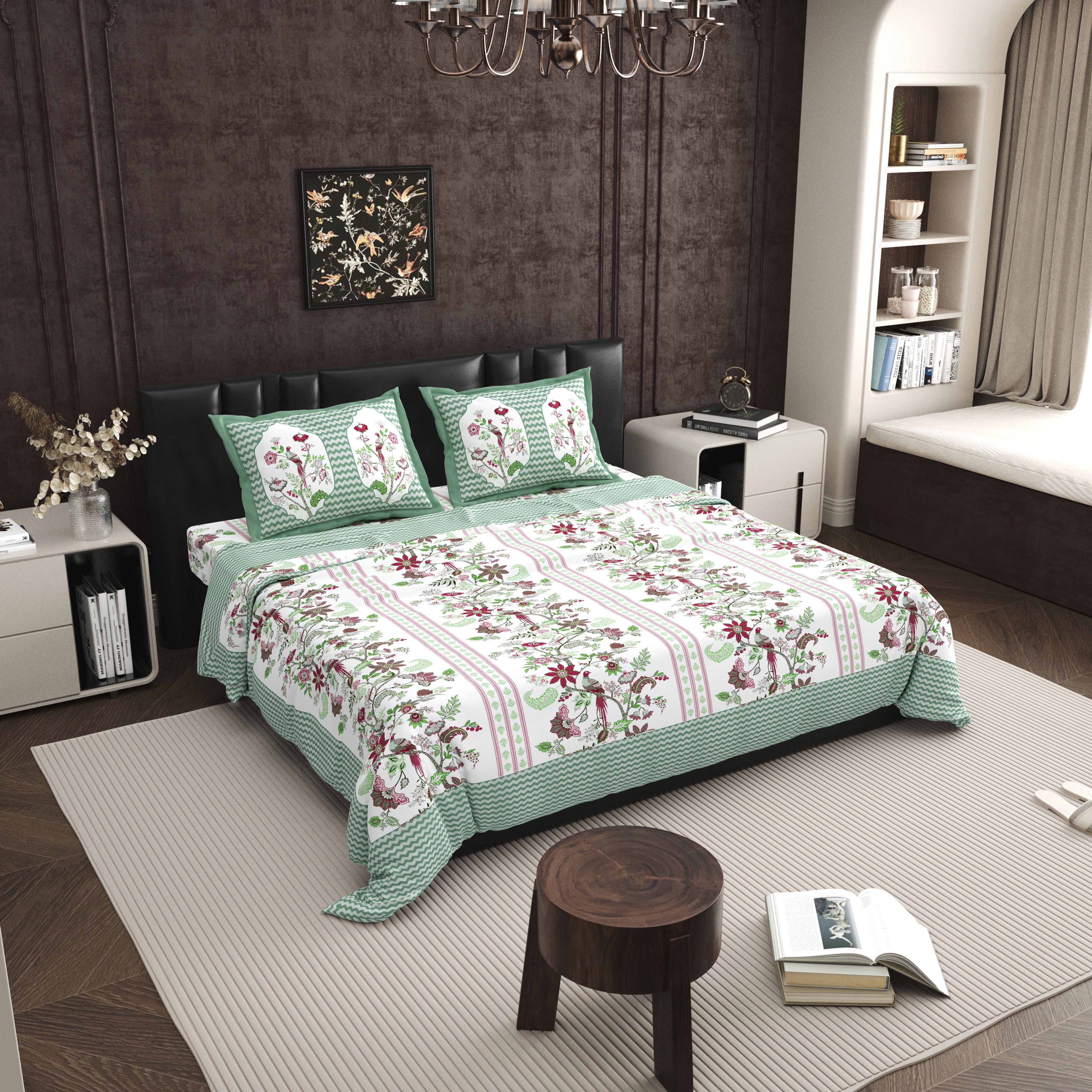 100% PREMIUM COTTON TRADITIONAL HAND MADE BEDSHEET MULTICOLOR ( SIZE 108 X 108 )