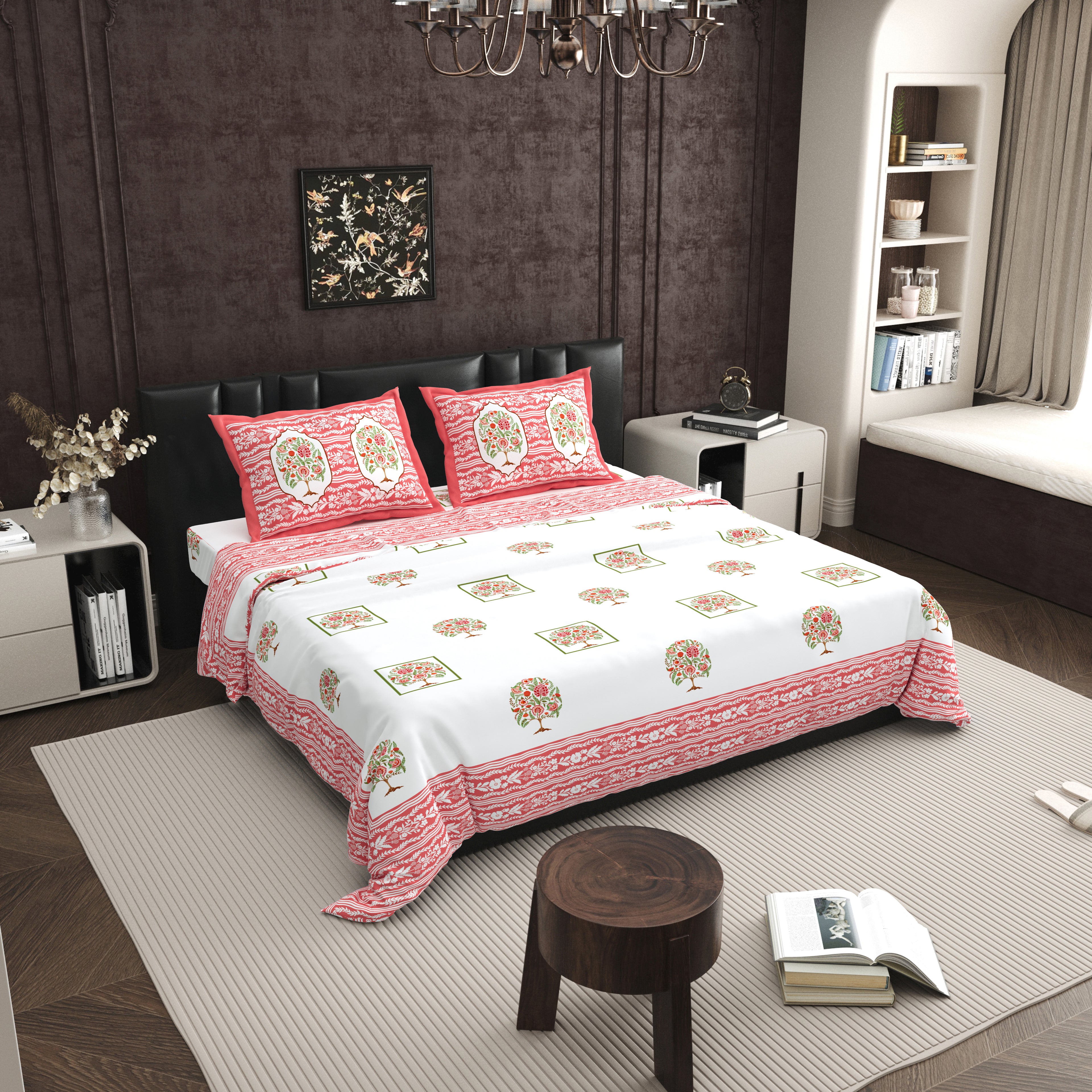 100% PREMIUM COTTON TRADITIONAL HAND MADE BEDSHEET MULTICOLOR ( SIZE 108 X 108 )