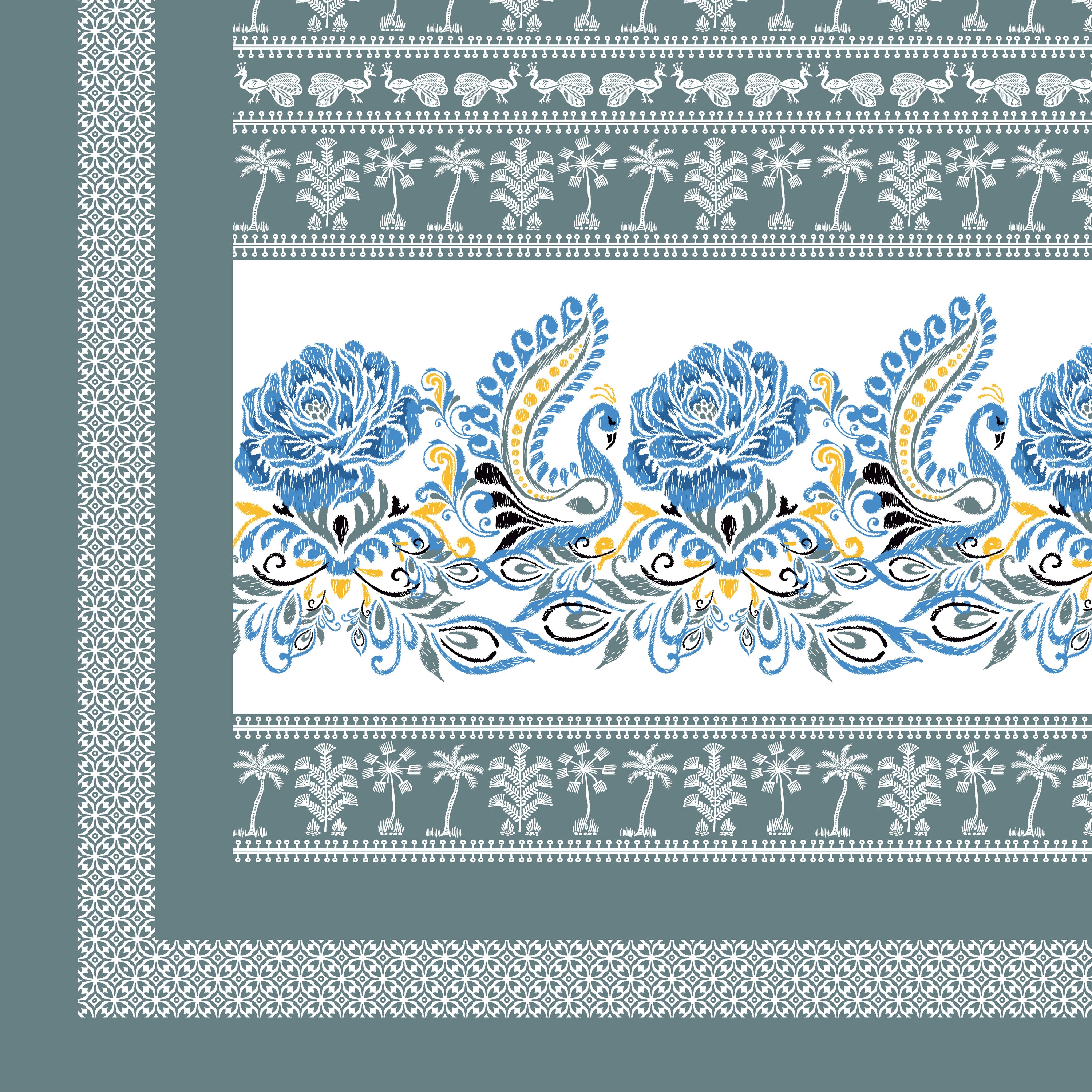 100% PREMIUM COTTON TRADITIONAL HAND MADE BEDSHEET MULTICOLOR ( SIZE 108 X 108 )