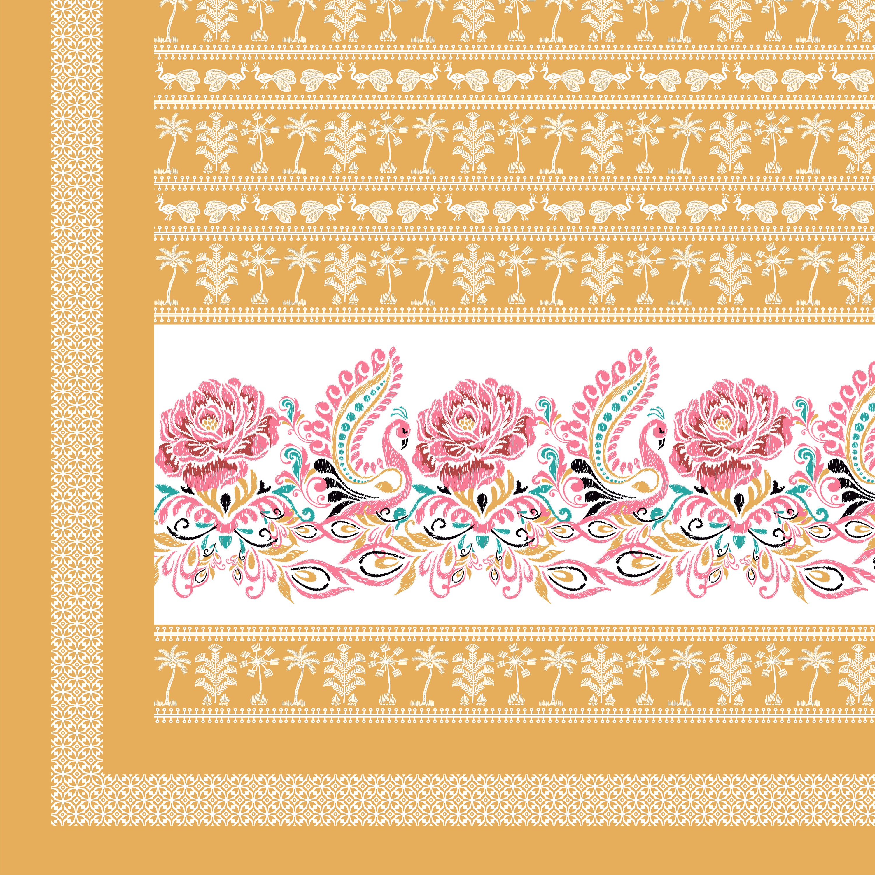 100% PREMIUM COTTON TRADITIONAL HAND MADE BEDSHEET MULTICOLOR ( SIZE 108 X 108 )