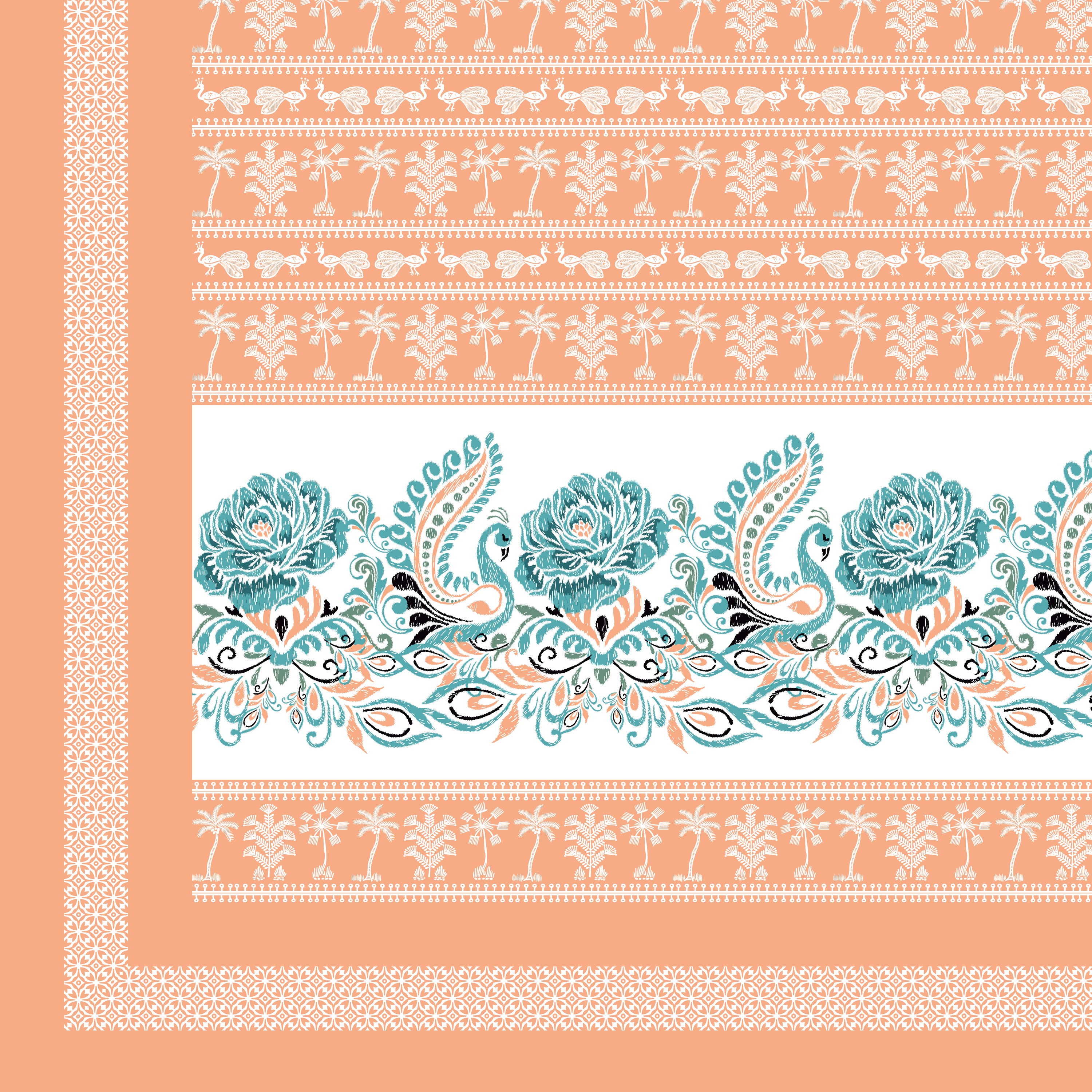 100% PREMIUM COTTON TRADITIONAL HAND MADE BEDSHEET MULTICOLOR ( SIZE 108 X 108 )