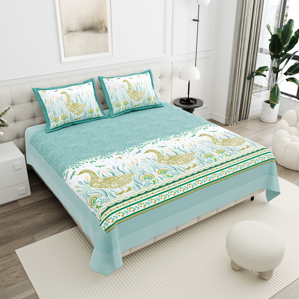 100% PREMIUM COTTON TRADITIONAL HAND MADE BEDSHEET MULTICOLOR ( SIZE 108 X 108 )