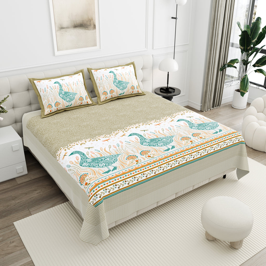 100% PREMIUM COTTON TRADITIONAL HAND MADE BEDSHEET MULTICOLOR ( SIZE 108 X 108 )