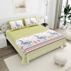 100% PREMIUM COTTON TRADITIONAL HAND MADE BEDSHEET MULTICOLOR ( SIZE 108 X 108 )