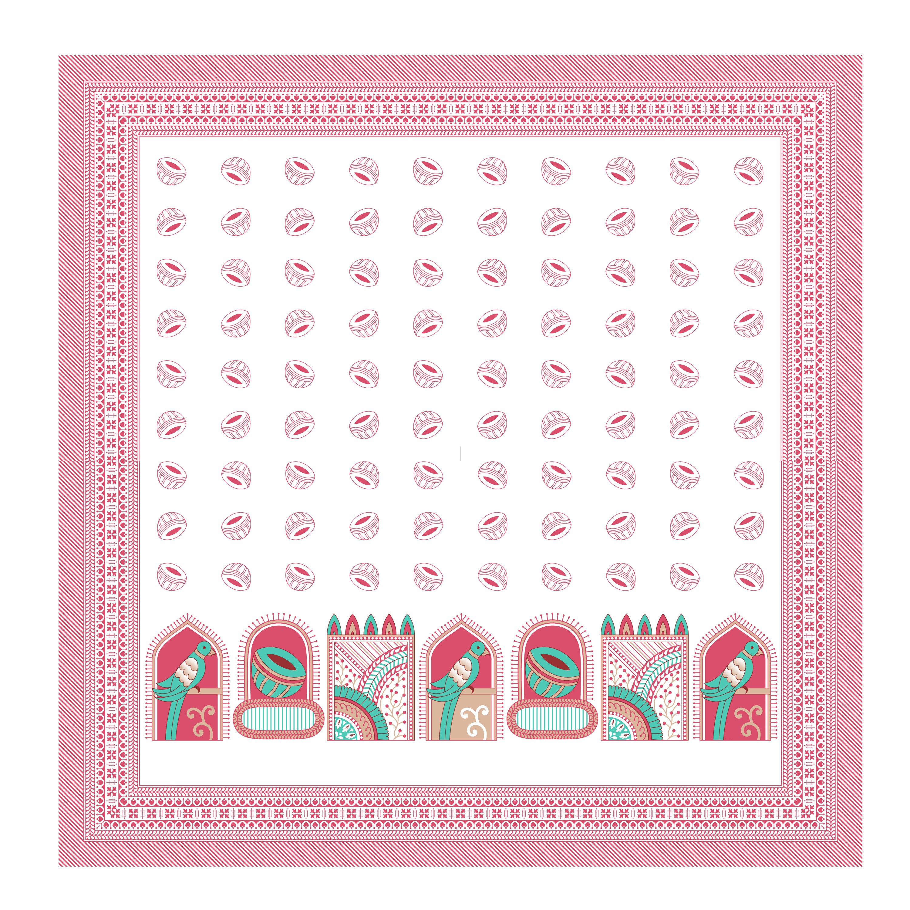 100% PREMIUM COTTON TRADITIONAL HAND MADE BEDSHEET MULTICOLOR ( SIZE 108 X 108 )