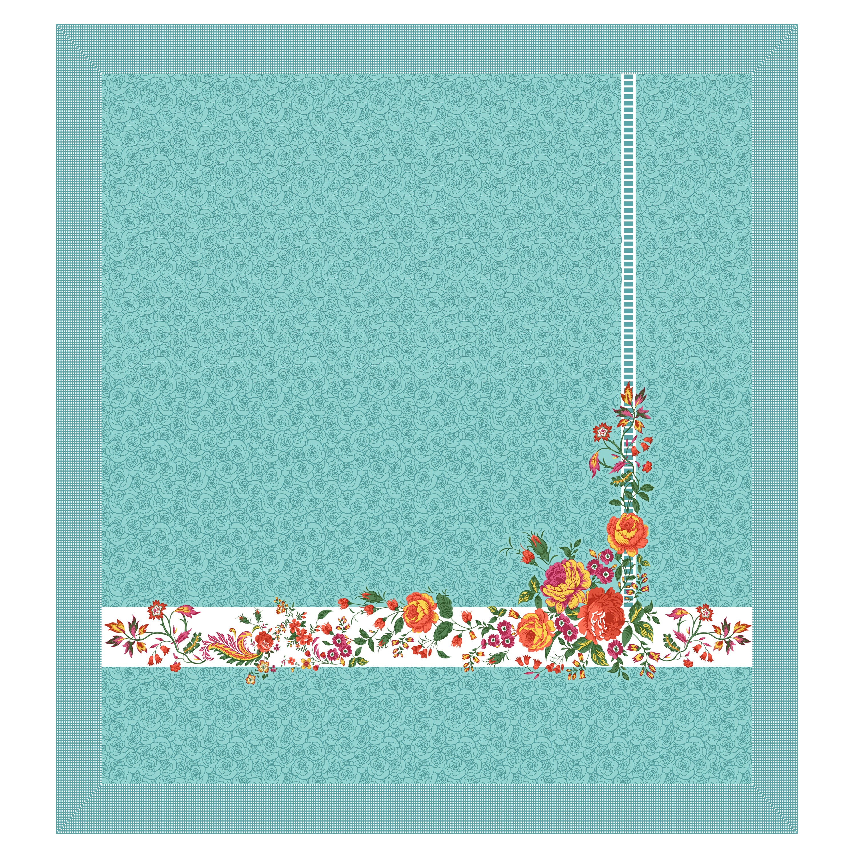 100% PREMIUM COTTON TRADITIONAL HAND MADE BEDSHEET MULTICOLOR ( SIZE 108 X 108 )