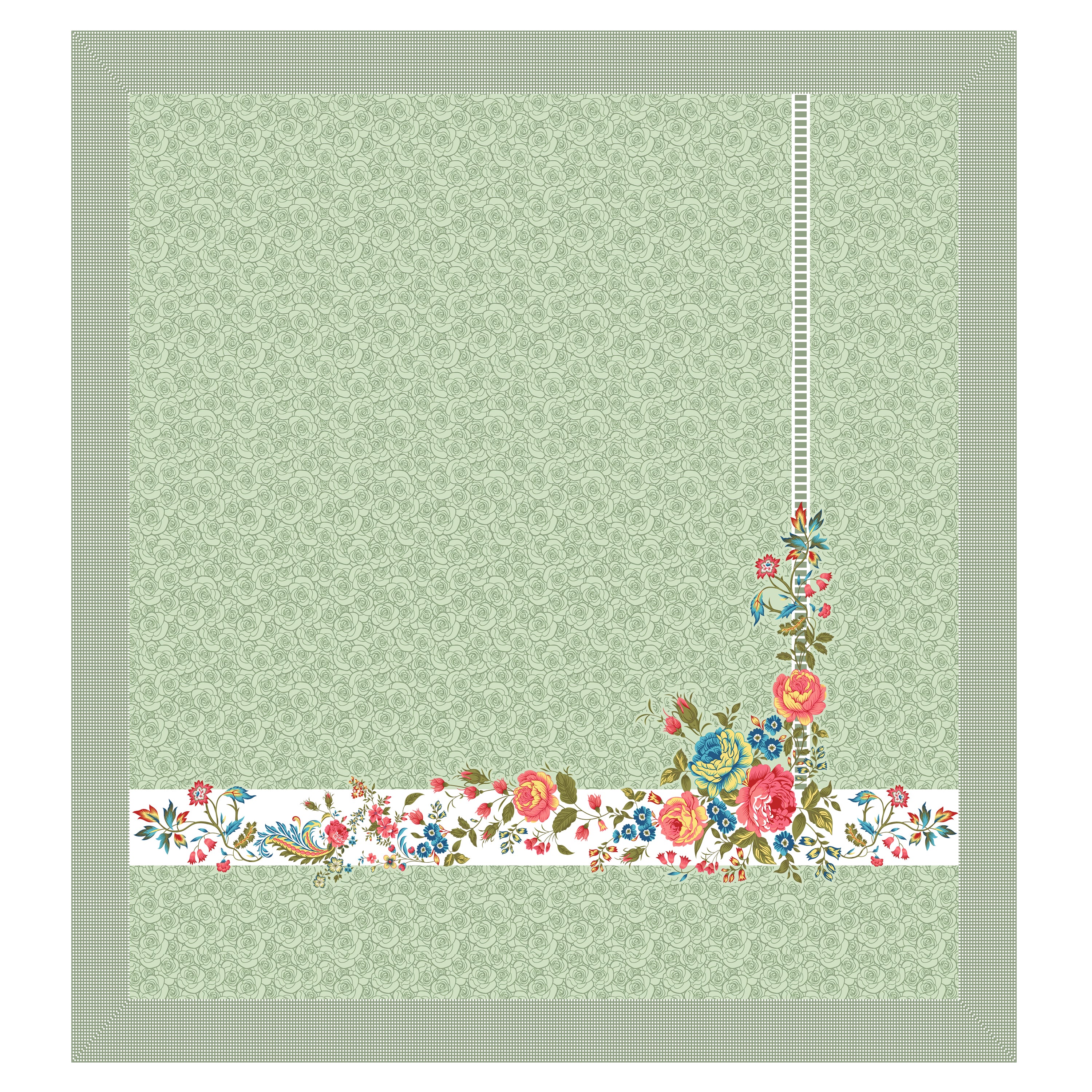 100% PREMIUM COTTON TRADITIONAL HAND MADE BEDSHEET MULTICOLOR ( SIZE 108 X 108 )