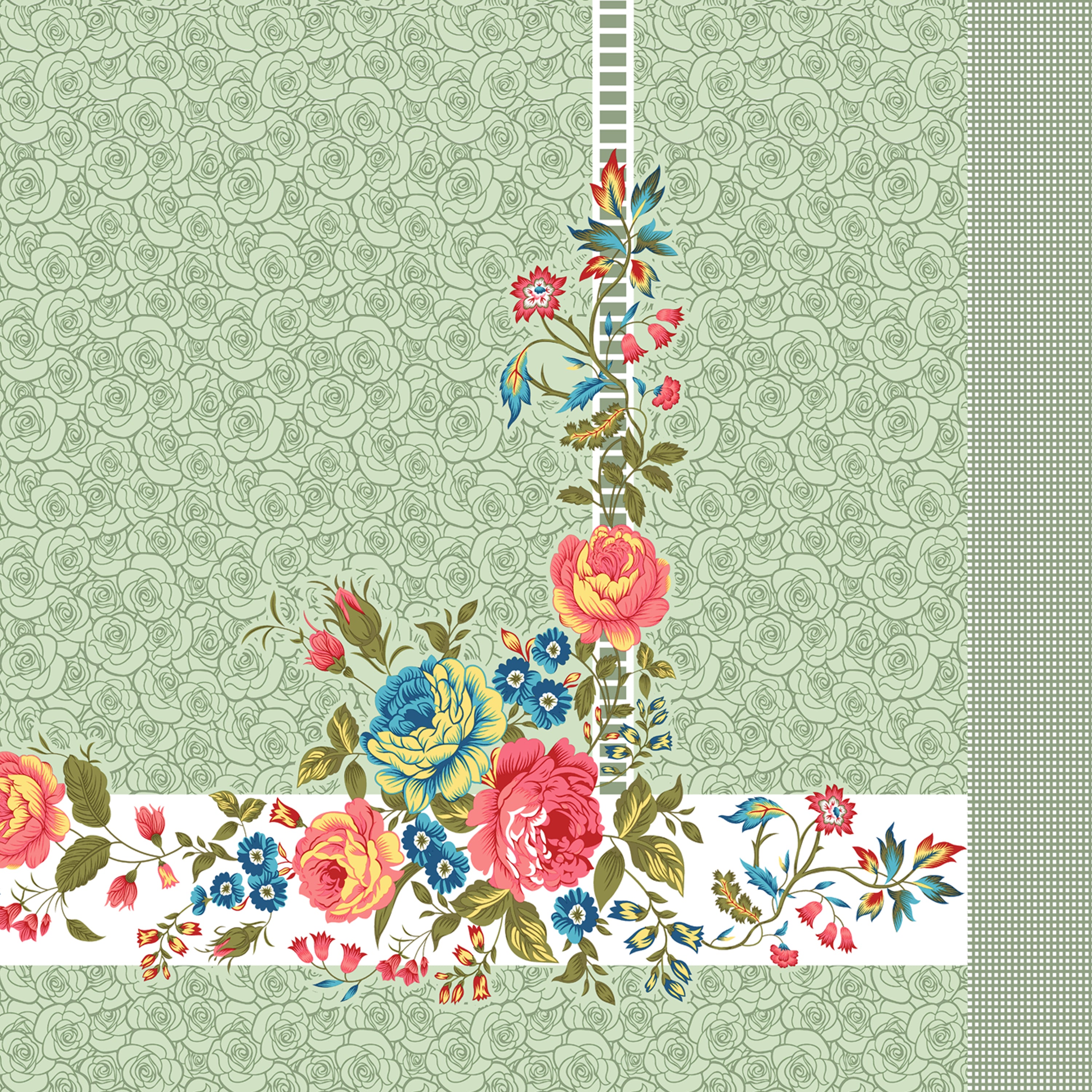 100% PREMIUM COTTON TRADITIONAL HAND MADE BEDSHEET MULTICOLOR ( SIZE 108 X 108 )