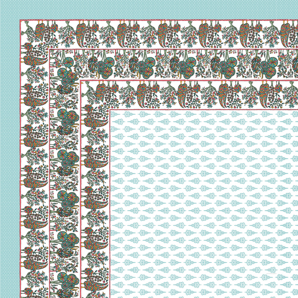 100% PREMIUM COTTON TRADITIONAL HAND MADE BEDSHEET MULTICOLOR ( SIZE 108 X 108 )