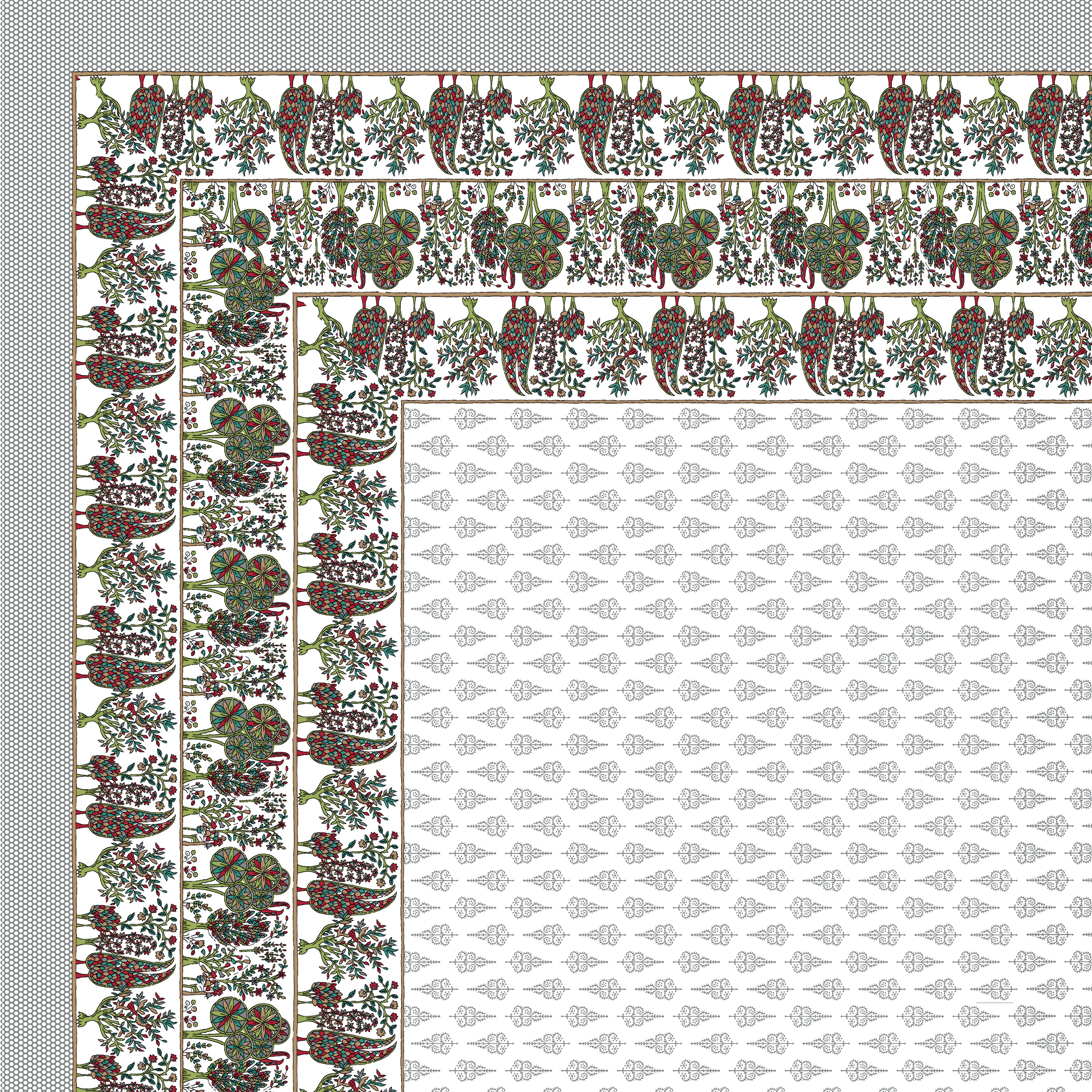 100% PREMIUM COTTON TRADITIONAL HAND MADE BEDSHEET MULTICOLOR ( SIZE 108 X 108 )